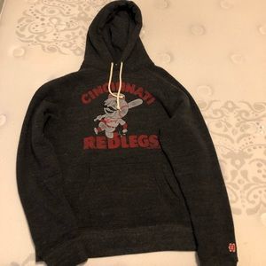 Homage Vintage Mens Cincinnati Reds Hoodie Sz Medium Charcoal